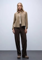Street One corduroy skjortebluse – Flowing Beige (346125), 100% bomuld