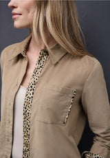 Street One corduroy skjortebluse – Flowing Beige (346125), 100% bomuld