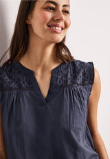 Shiffley blouse top tempest blue fra Street One