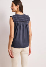 Street One top tempest blue ærmeløs sommerbluse