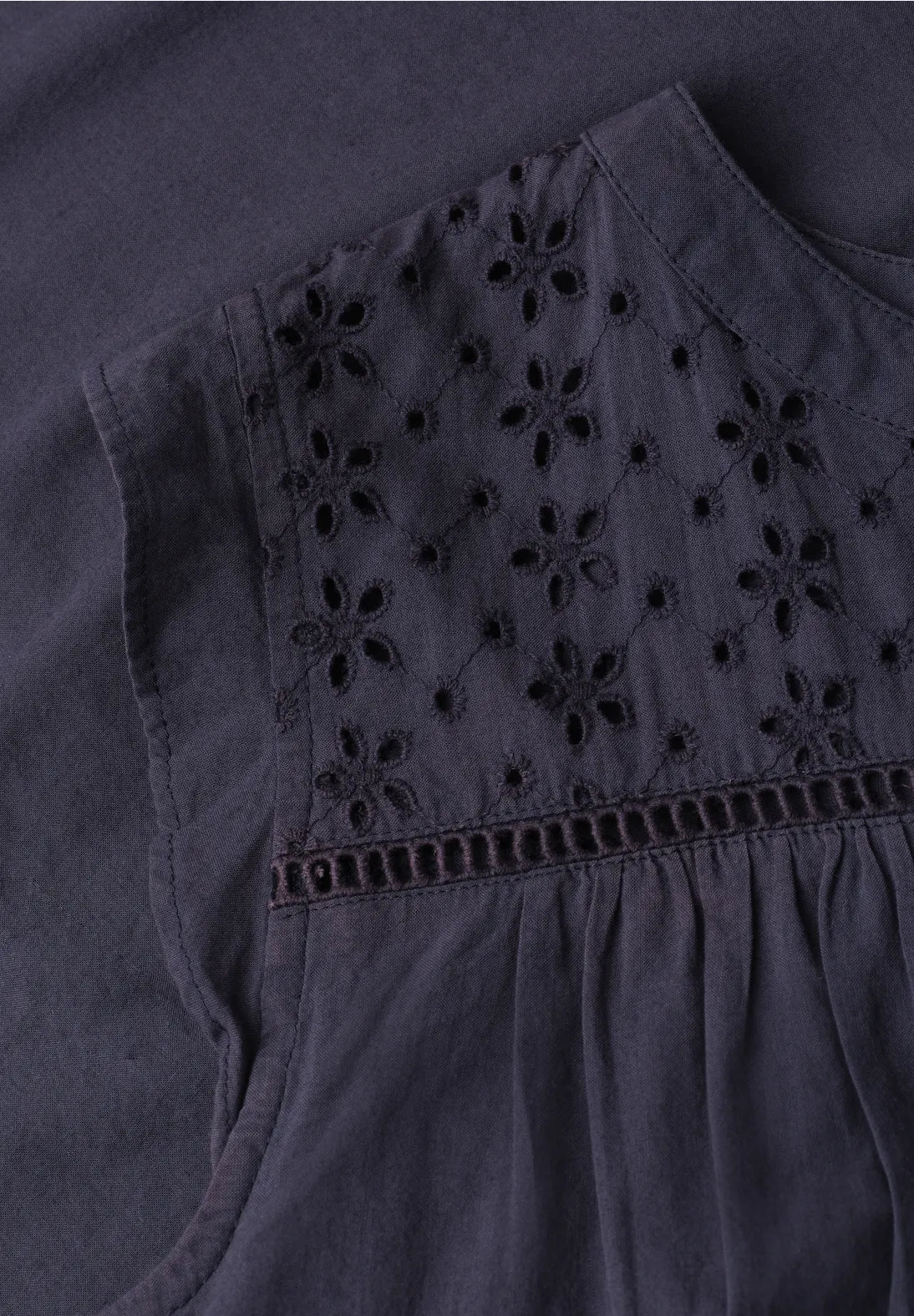 Casual tempest blue top dame let bomuld