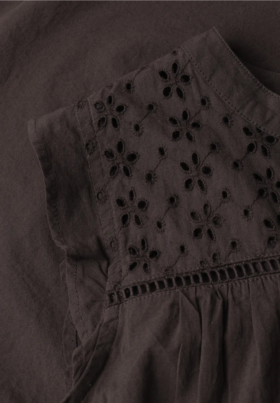 Casual espresso brown top dame let bomuld