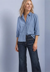 Street One fløjlsbluse i Northern Blue