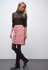 Street One cordnederdel – Powder Pink (361833) med gennemgående knapper