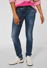Street One York slim-fit jeans i blå – model 375794 med lynlåslomme