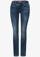 Slim damejeans i klassisk blå denim fra Street One – York model
