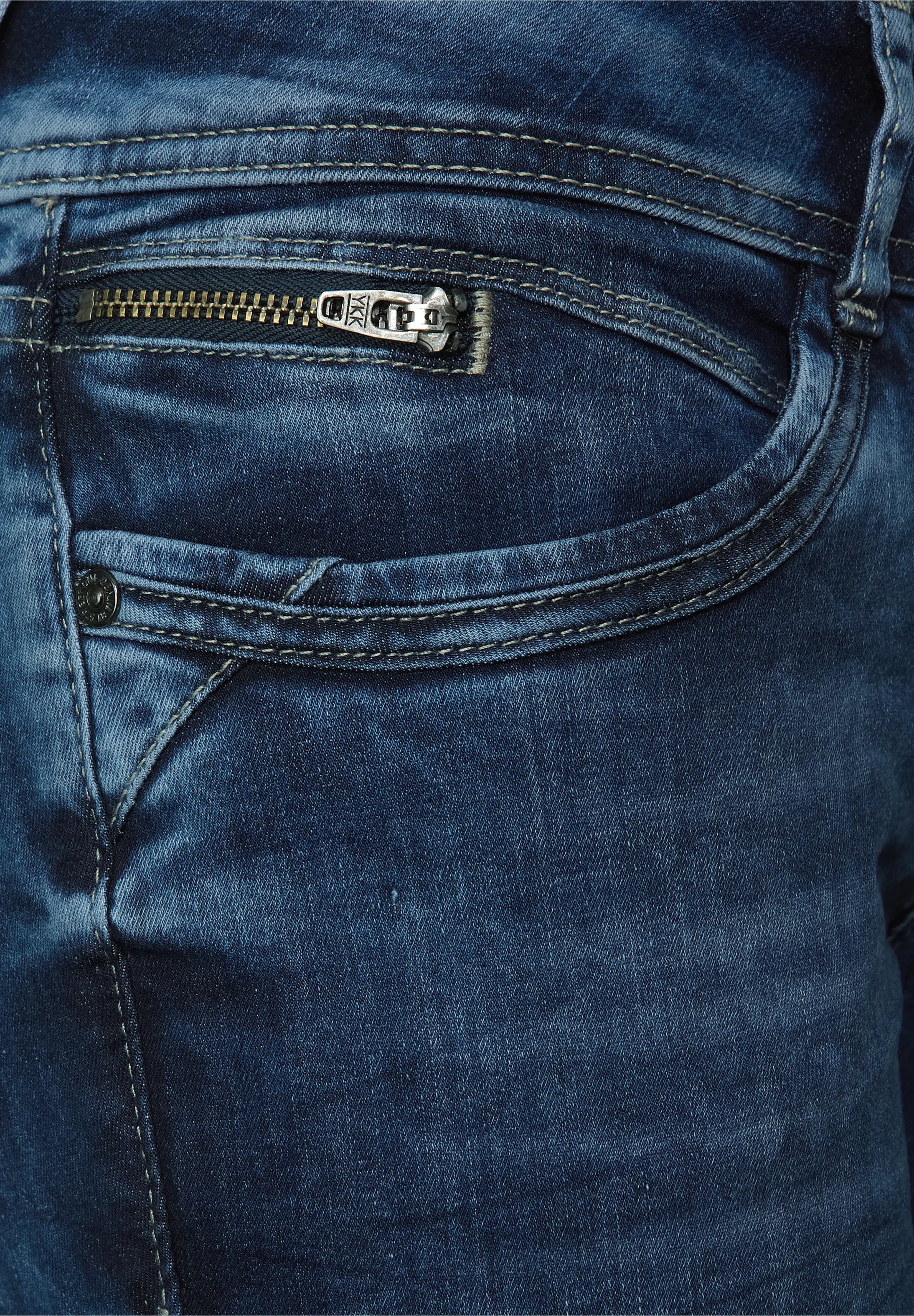 Street One York slim-fit jeans i blå – model 375794 med lynlåslomme