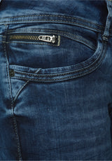 Street One York slim-fit jeans i blå – model 375794 med lynlåslomme