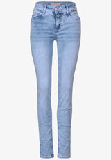 Slim fit jeans med stretch og lyse syninger – Street One 377244