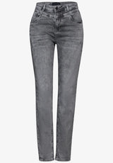 Grå Street One jeans med stretch og 5-pocket-design