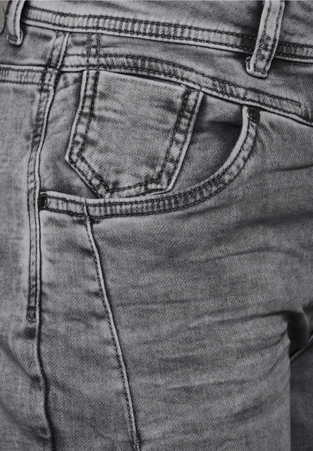 Mom Casual HW damejeans i grå vask fra Street One