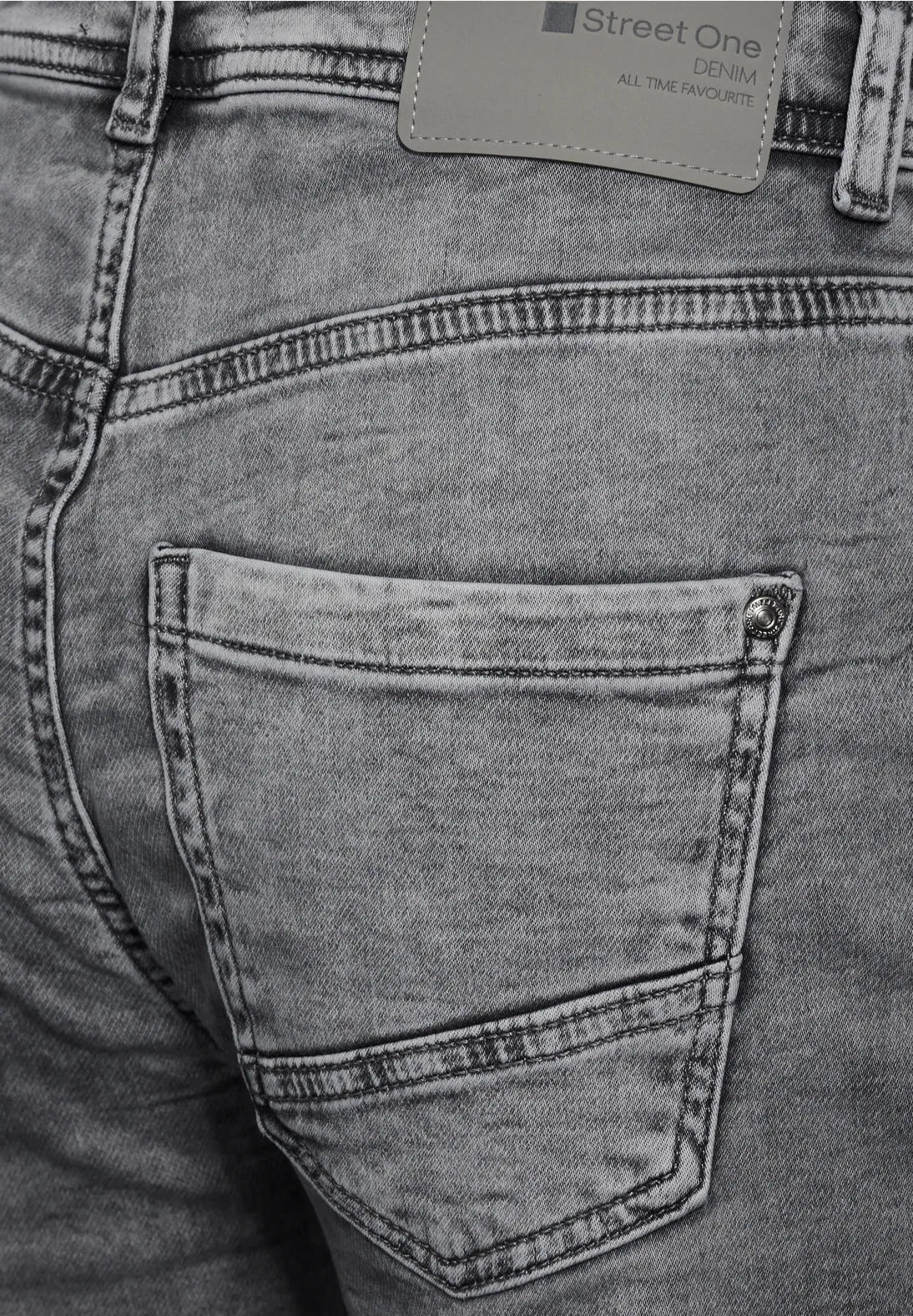Street One grå High Waist jeans 377778 til dame
