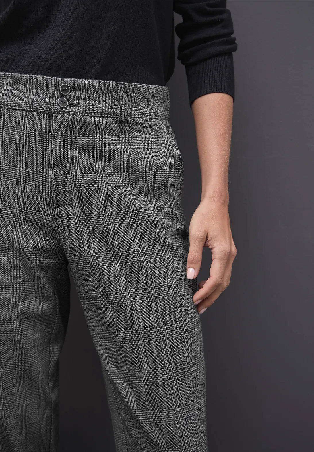Chino Jacquard Pant 379685 fra Street One