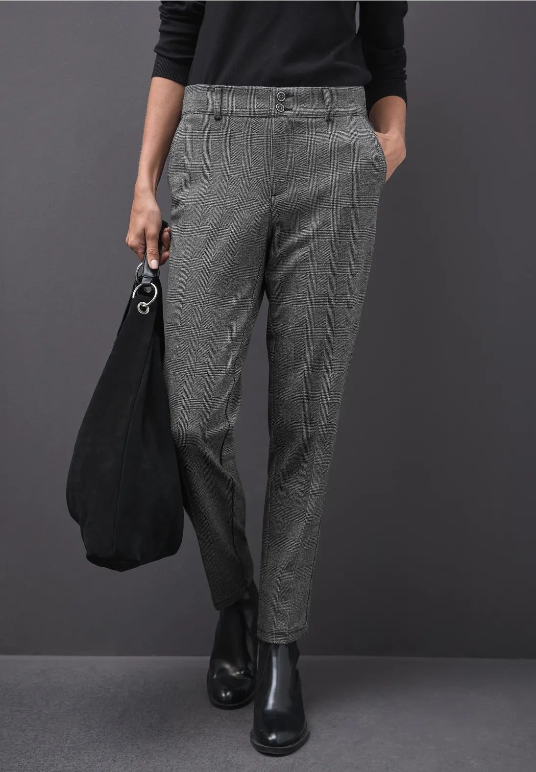 Chino Jacquard Pant 379685 fra Street One