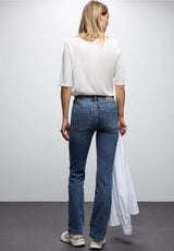 Street One Bootcut HW Jeans 379750 i Medium Blue, høj talje og bootcut