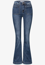 Street One Bootcut HW Jeans 379750 i Medium Blue, høj talje og bootcut
