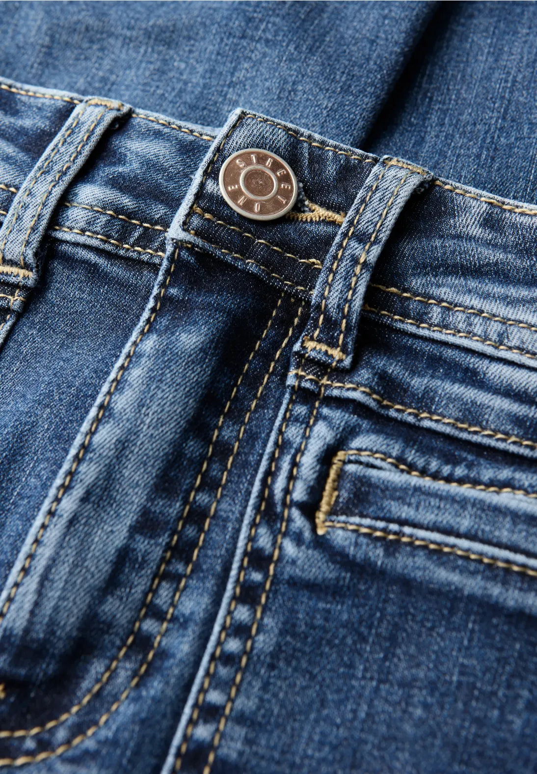 Street One Bootcut HW Jeans 379750 i Medium Blue, høj talje og bootcut