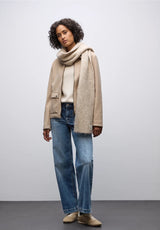 Street One 379778 wide leg high waist jeans i medium blue med påsyede lommer og spænde-detalje
