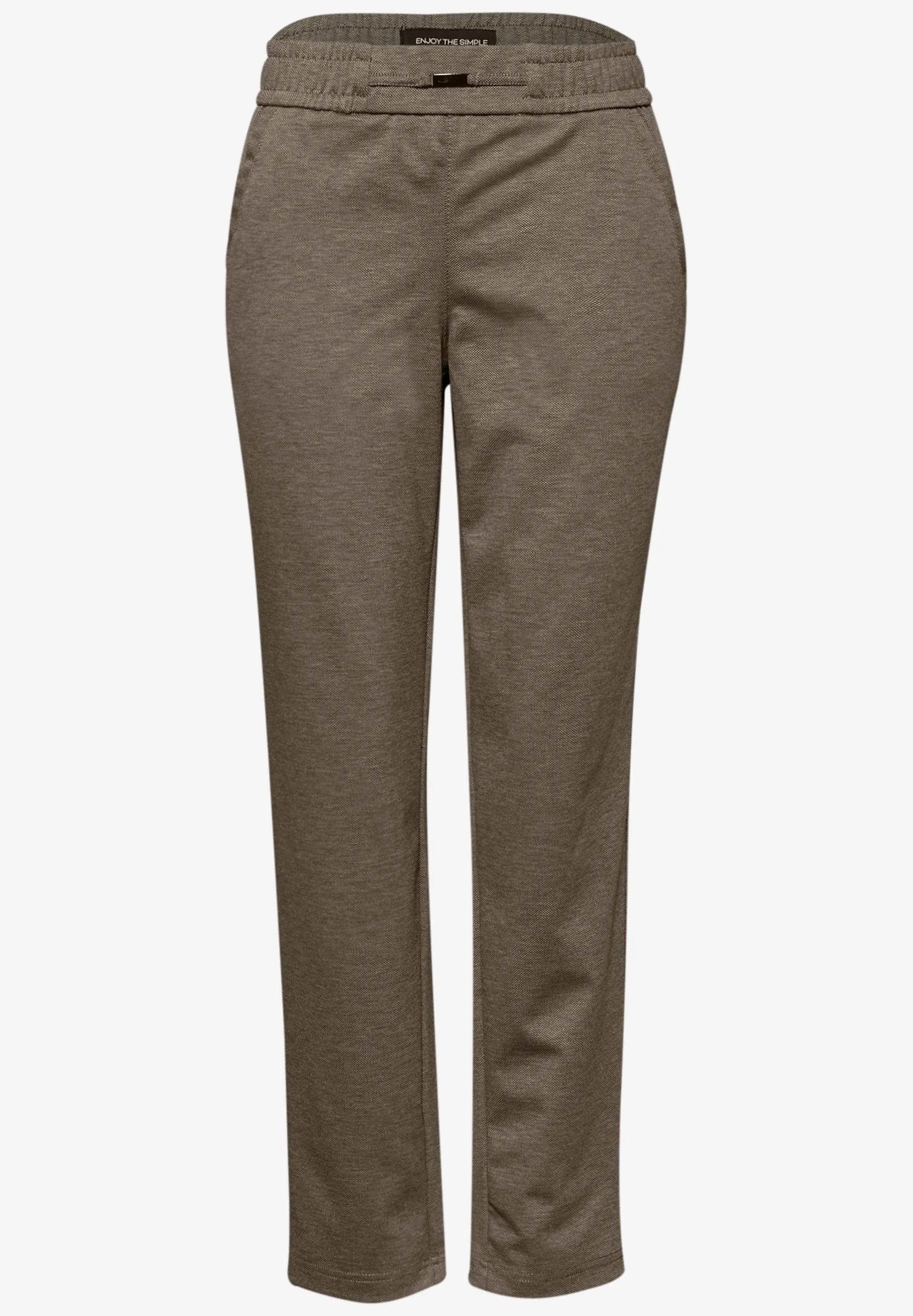 Street One Bonny Buckle Piquee bukser – Darkest Brown (379784)
