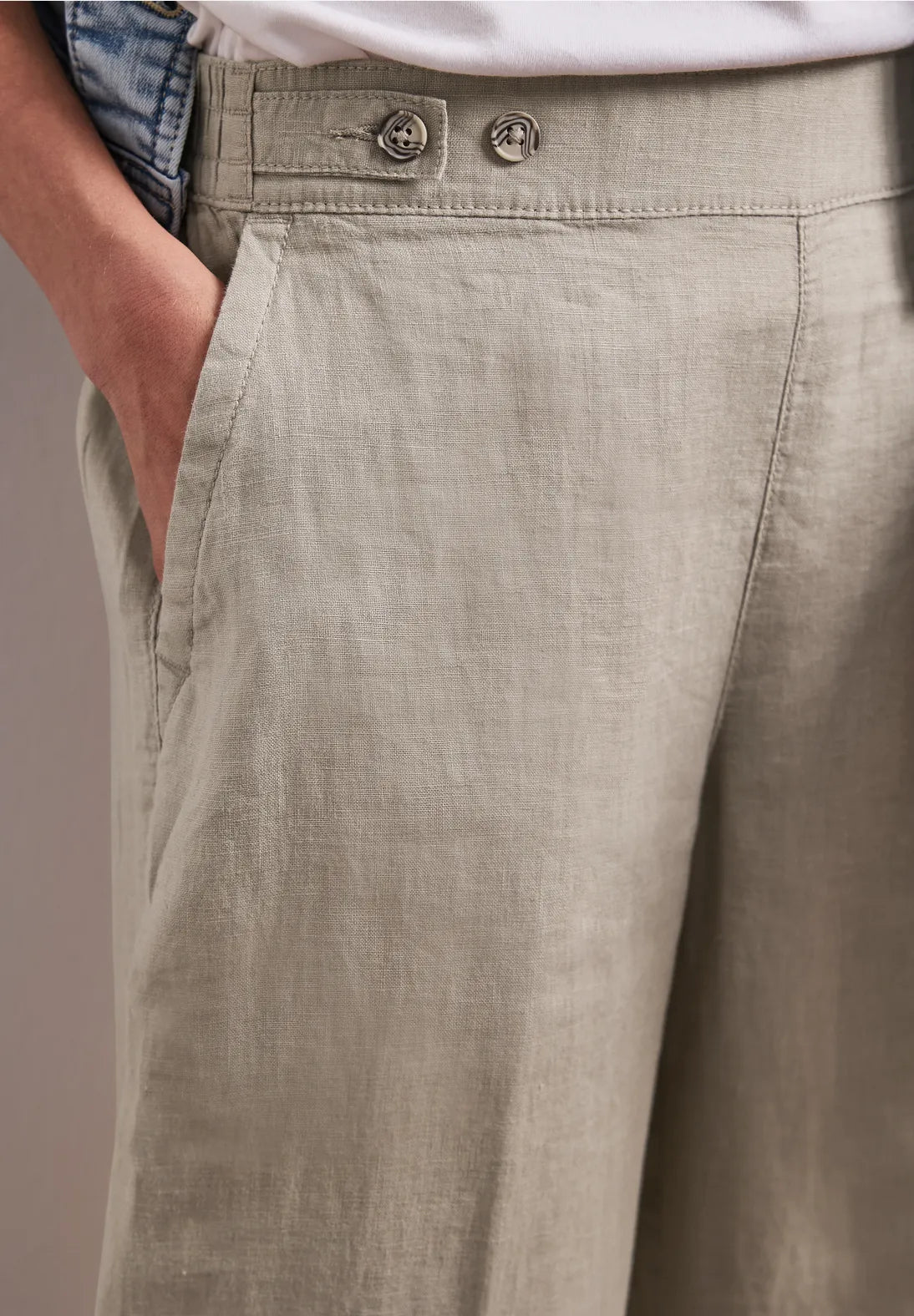 Hørbukser dame timeless beige afslappet pasform Street One