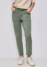 Street One Charlie cargo jeans i sage green med loose fit