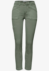 Street One Charlie cargo jeans i sage green med loose fit