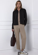 Chino MW Melange Woven Stretch fra Street One i Light Terra Mocha set forfra