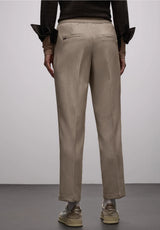 Street One damechino med mid waist, slim legs og sidelommer i Light Terra Mocha