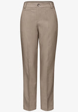 Chino MW Melange Woven Stretch fra Street One i Light Terra Mocha set forfra