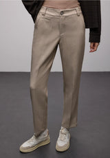 Chino MW Melange Woven Stretch fra Street One i Light Terra Mocha set forfra
