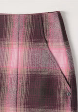 Street One Check Skirt med Mid Waist og slids i siden