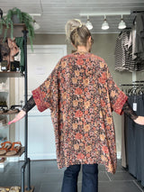 Cofur Diva Tunika onesize i genanvendt silke med blomster