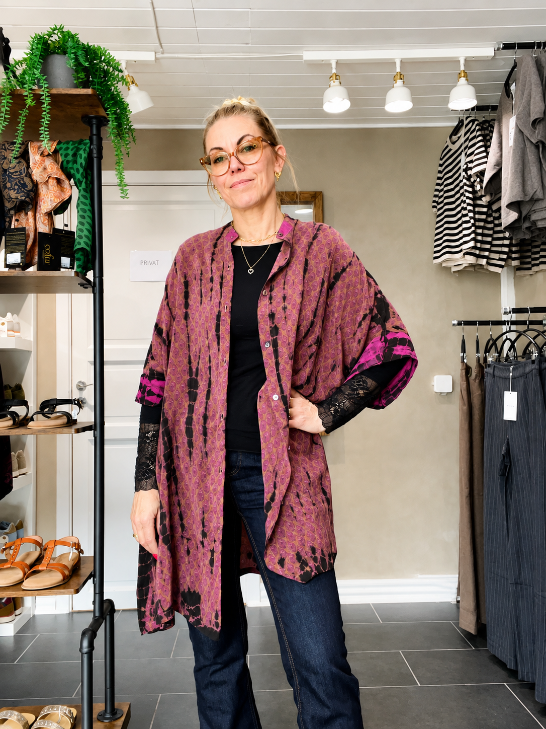 Diva Tunika fra Cofur i 100% genanvendt silke rosa bordeaux