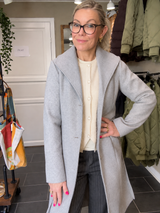 VILA Viclaudine Long Coat – Light Grey Melange