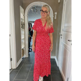 VILA Vimathilde kjole mars red small white dots