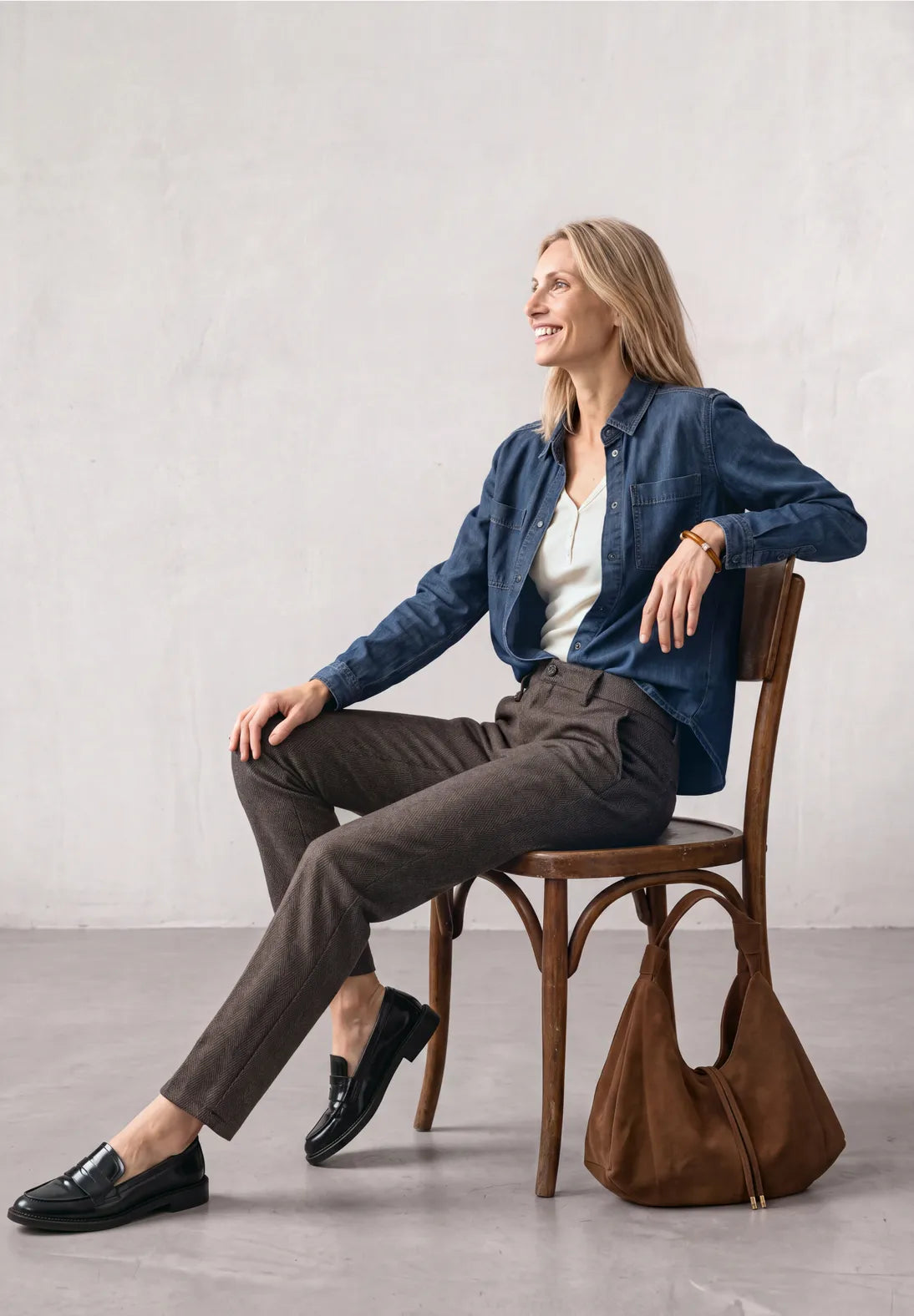 Black Coffee Anouk Chino med Slim Leg fra Street One
