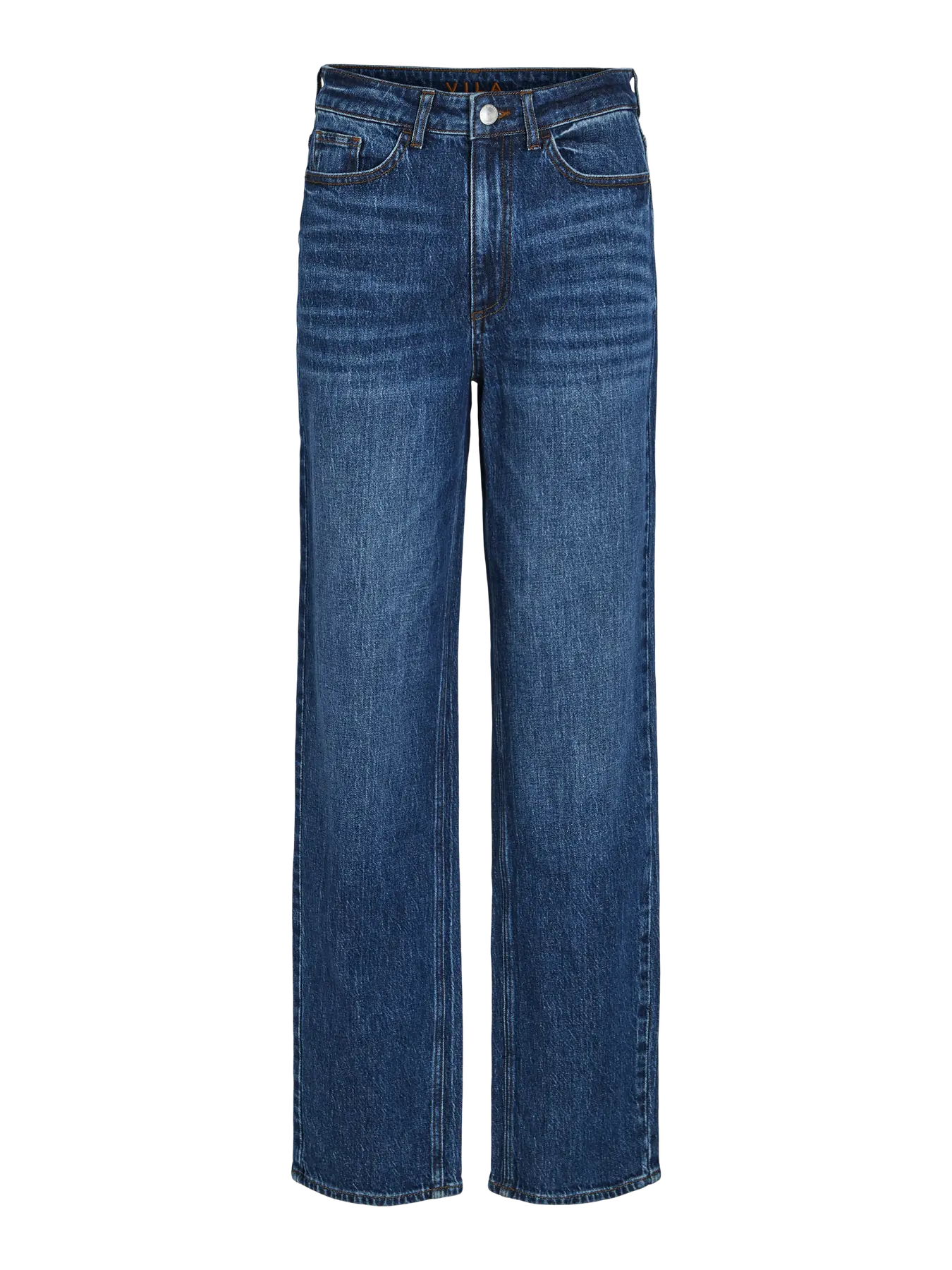 VILA VIKELLY JAF HW Straight Jeans – medium blue denim, front