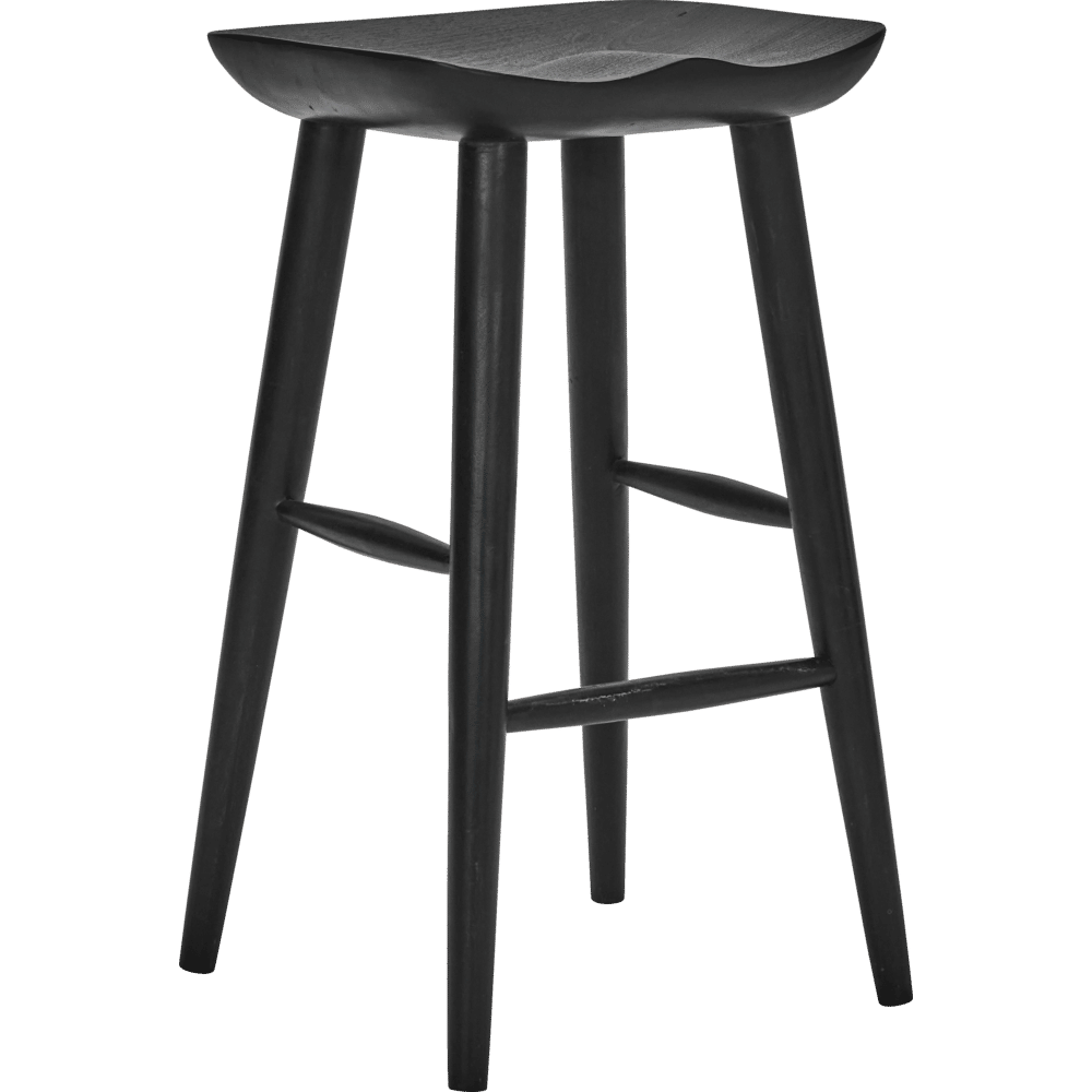 House Doctor Skammel / Barstol – Sort Mangotræ 39 × 33 × 66 cm