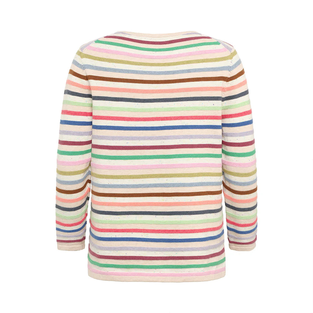 Mansted Adele bluse light oat med farverige striber