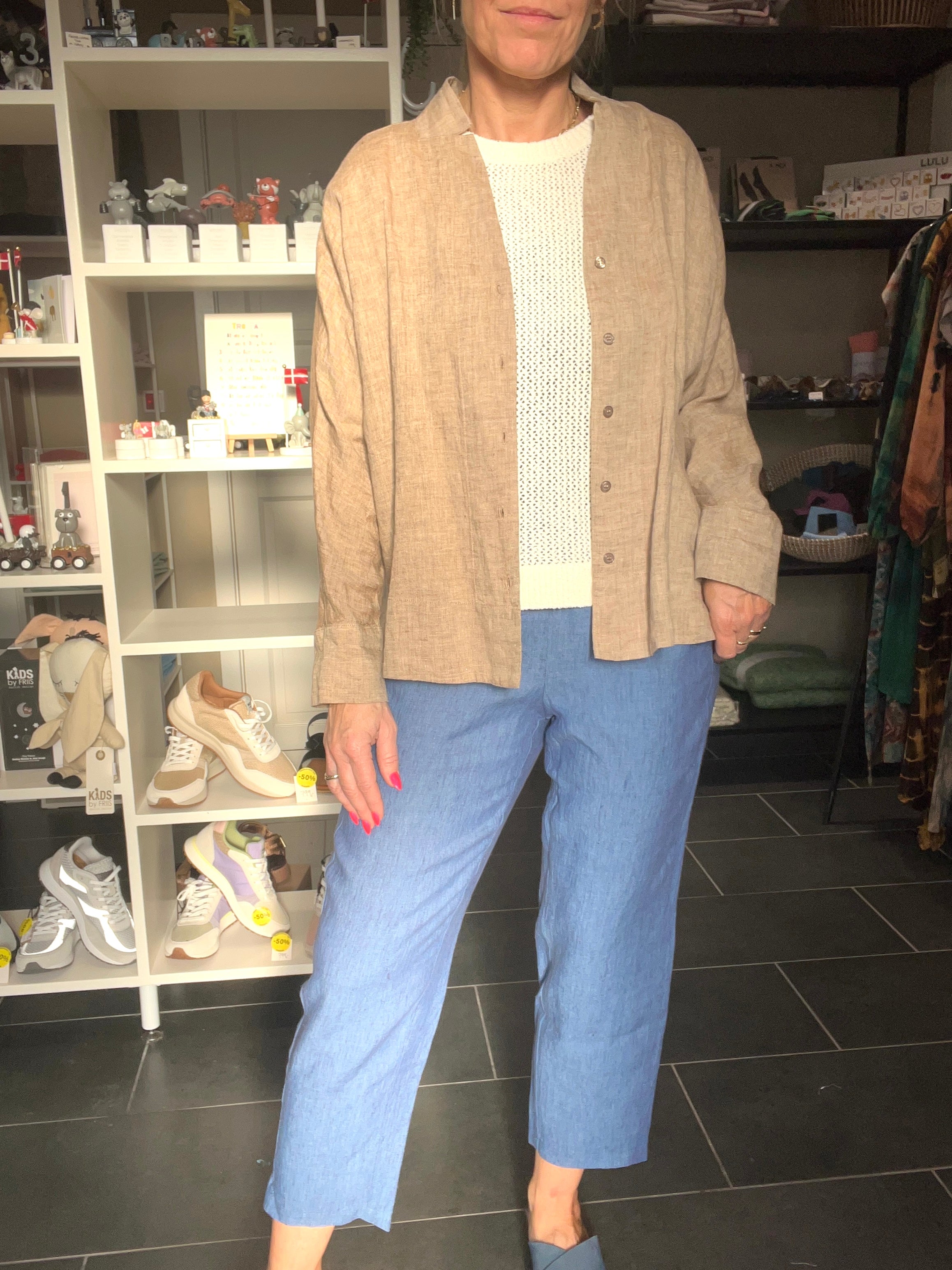 GR Nature Maya Skjortejakke – Let og stilren skjortejakke i naturmaterialer - natural