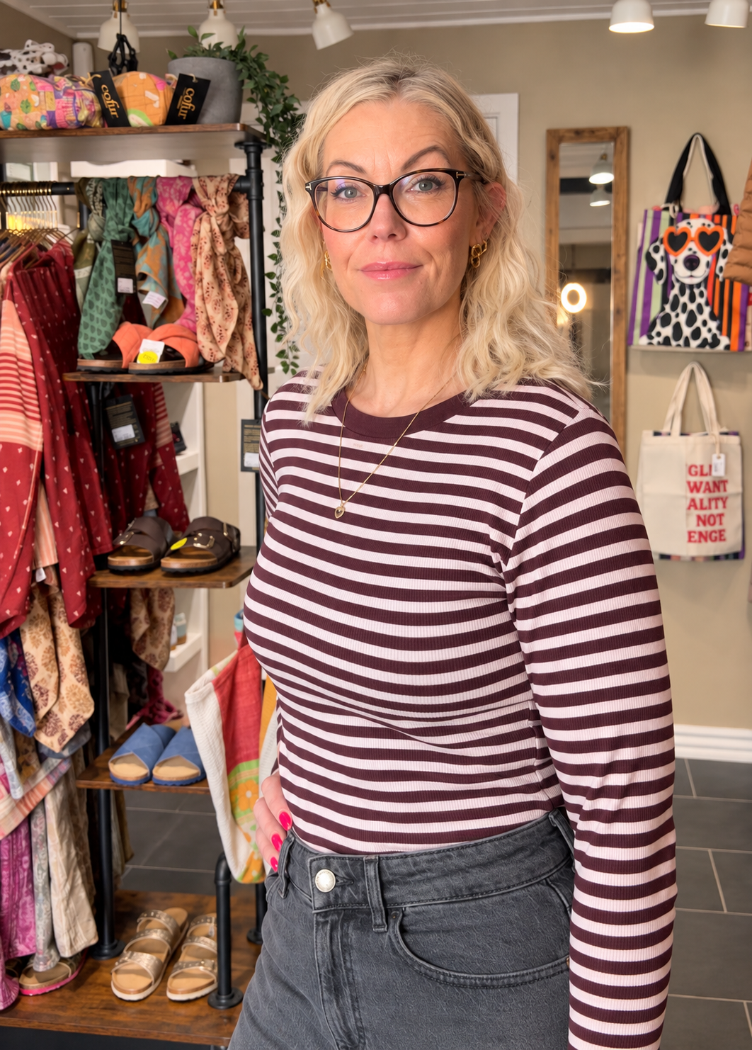 VIAVERA O-Neck L/S Top 14118320 Port Royale Stripe fra VILA