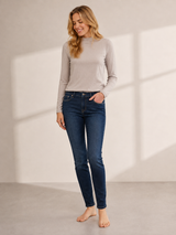 Jonny Q Debbie Jeans – P1399 X-Fit Stretch i Mørk Denim (Raw)