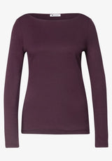 Street One New Lanea bomuld modal bluse i Berry Plum