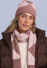 Beanie Argyle Knit fra Street One med ribstrikkede detaljer