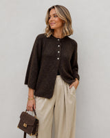 VIBOWS 3/4 Knit Cardigan 14121632 Coffee Bean fra VILA