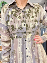 Cofur New Yorker Dress feminin sari silkekjole lavendel/lys grøn
