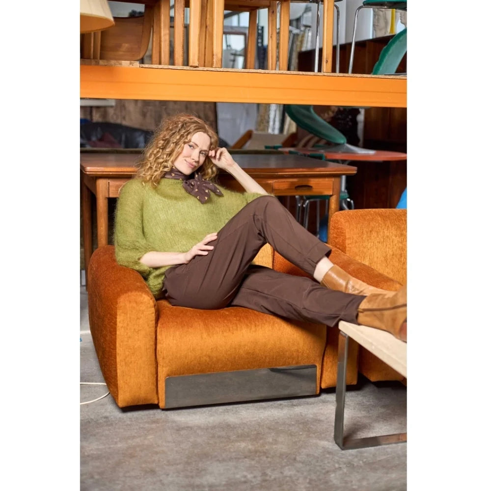 Beate Barrel Pant Mocca med løs pasform