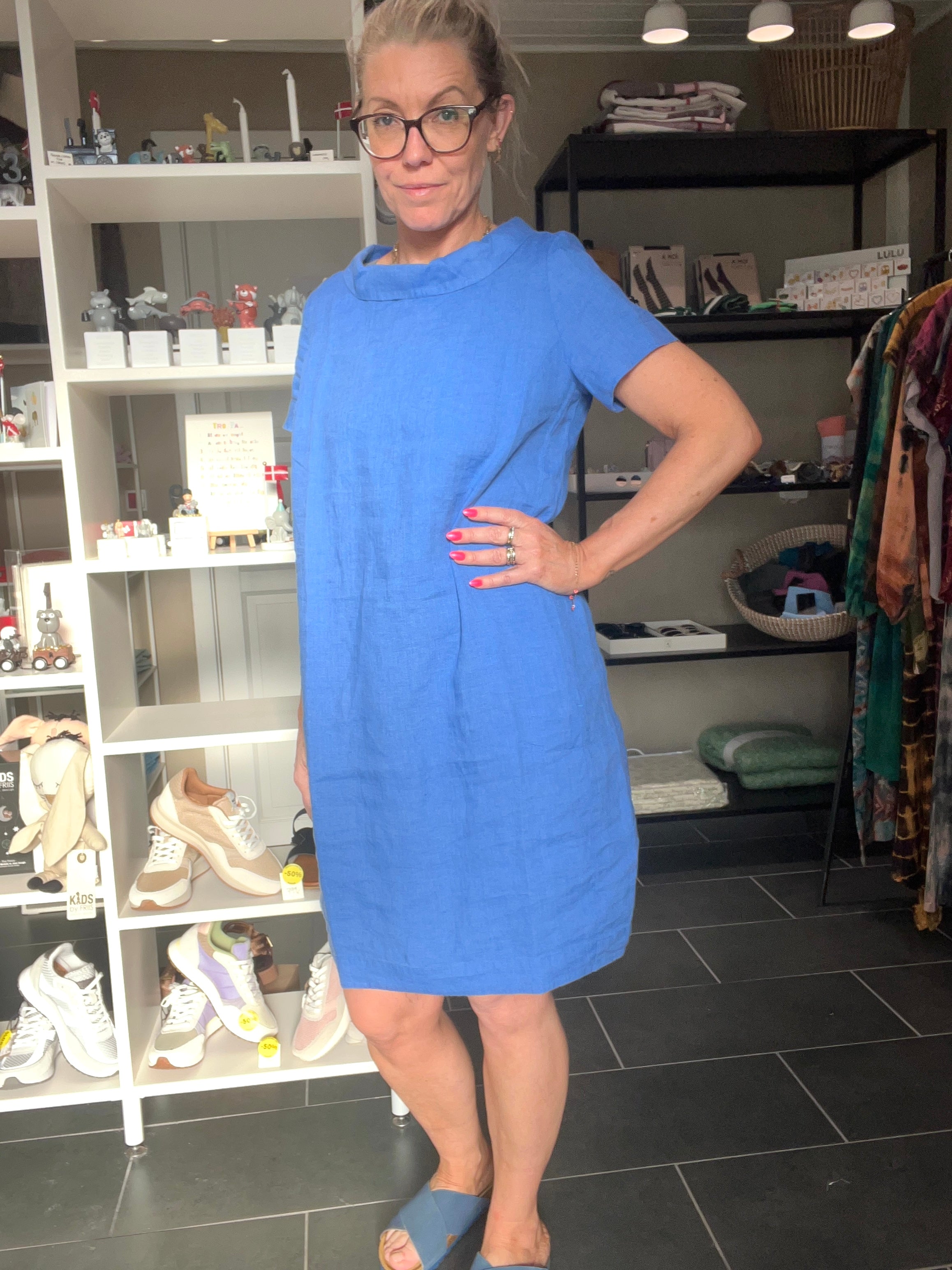 Tamar Dress – Hørkjole med Lommer – Royal Blue – GR Nature