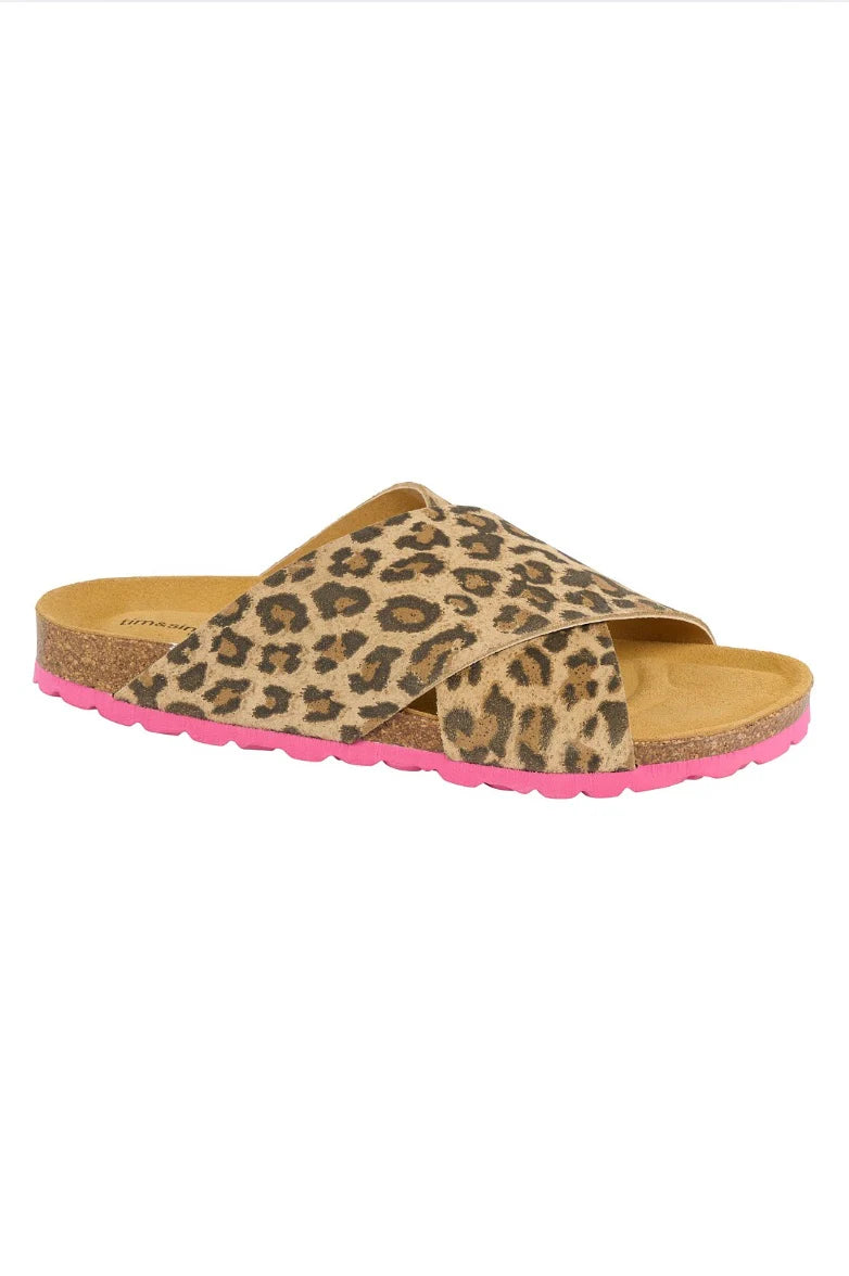 Tim & Simonsen Annet Leo Tan sandal med pink bund