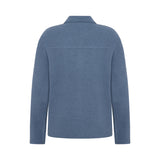 Mansted Bobo jakke i 100% kogt uld, denimblå (09 Denim), med rå kanter og corozo-knapper